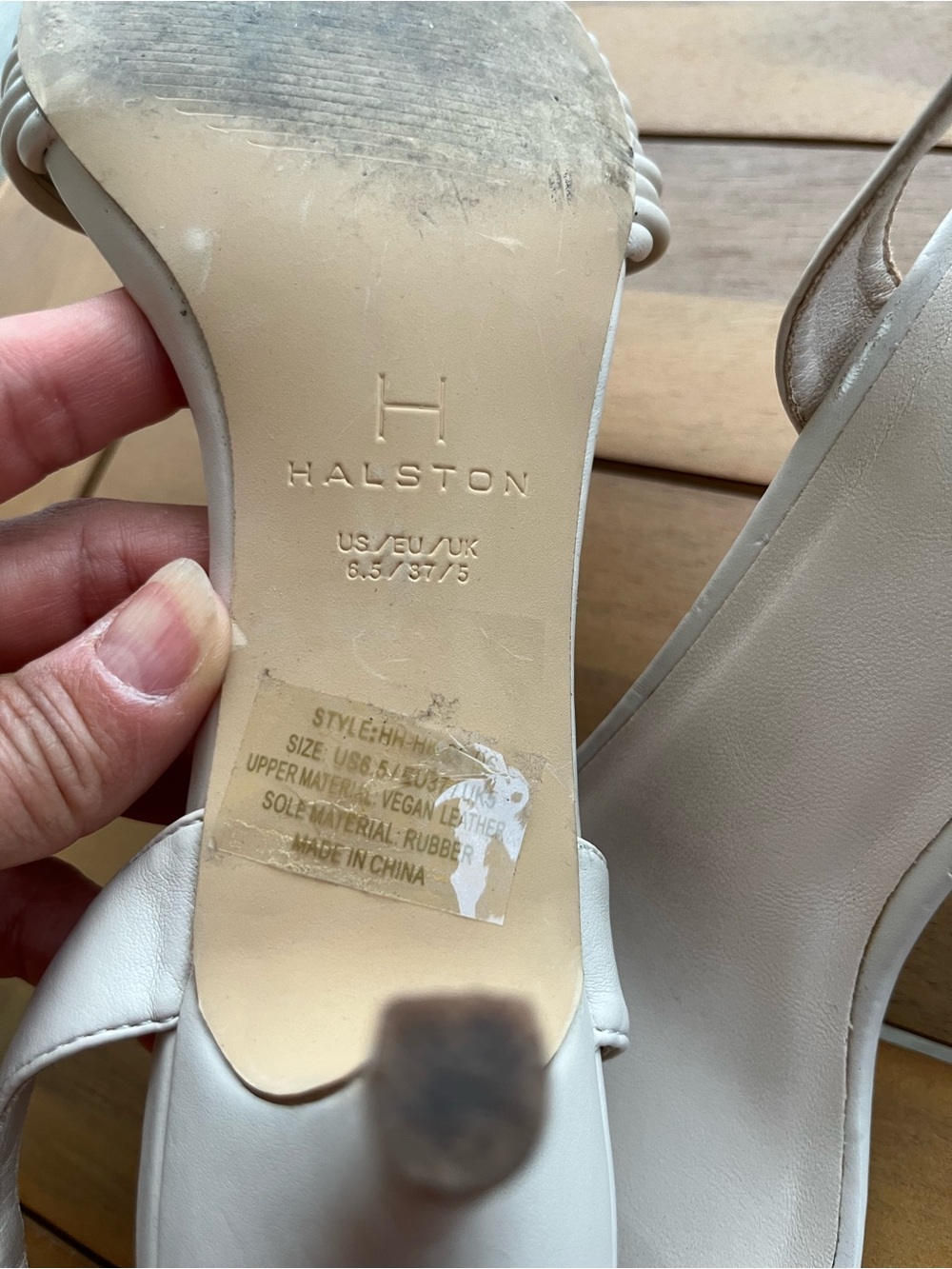 Halston Heritage Cream Multi-Strap Slingback Heels - Picture 4 of 6